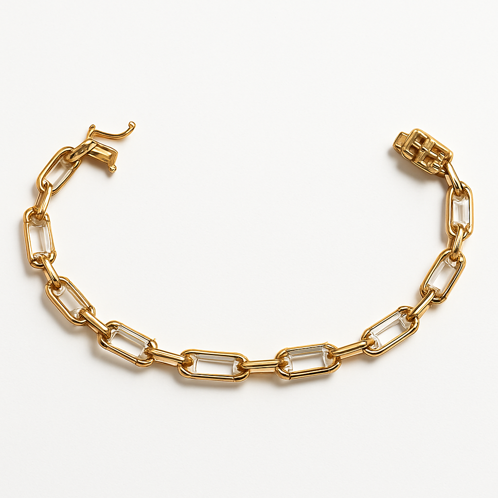 Silver Rose Gold Plated Chain Bracelet for Women Elegant Two-Tone Like Design