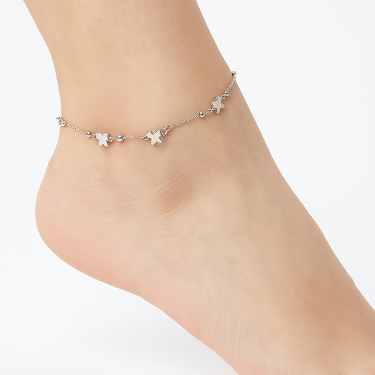 Sleek Heart Link Anklet – Minimal Romance Edit