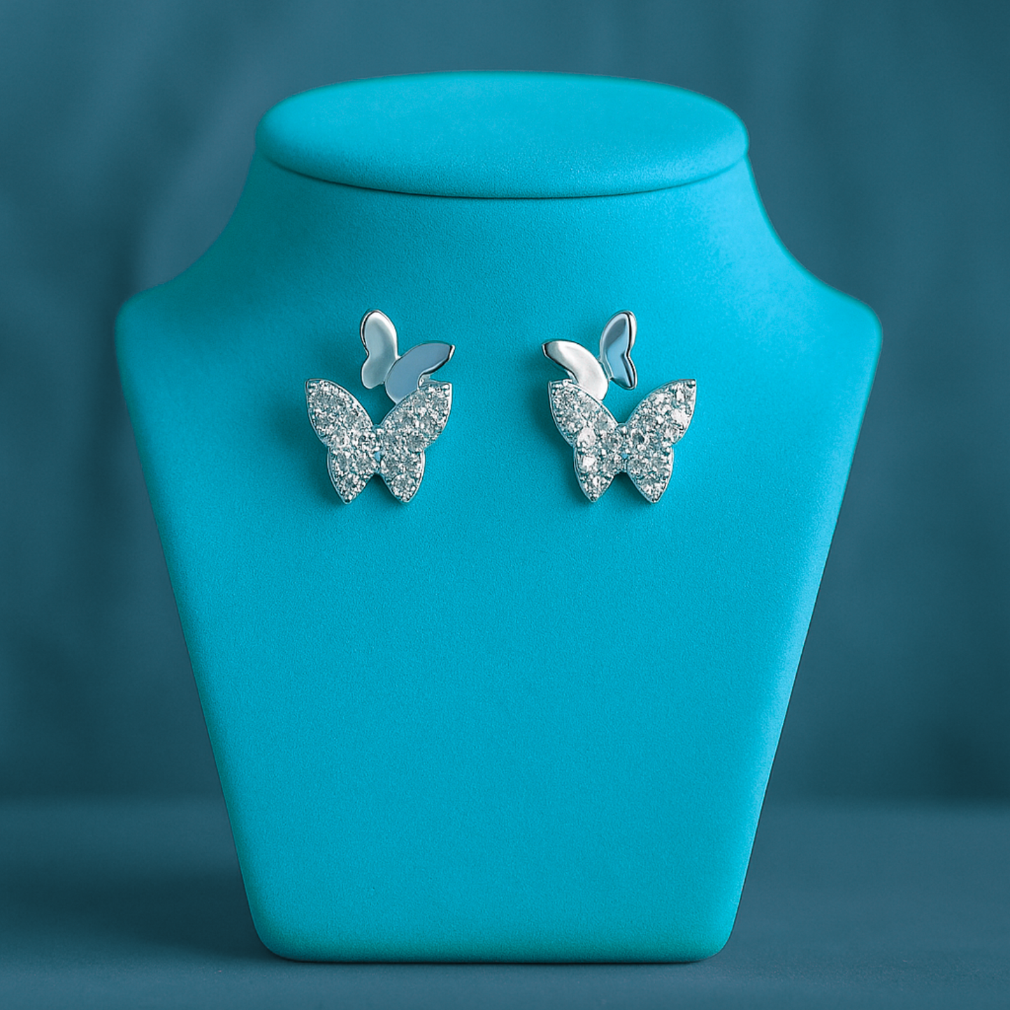 Elegant Silver Buterfly Earrings