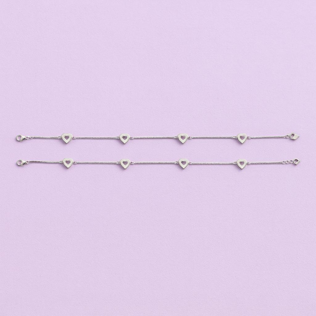 Heart Link Anklet – Dainty Sparkle Series