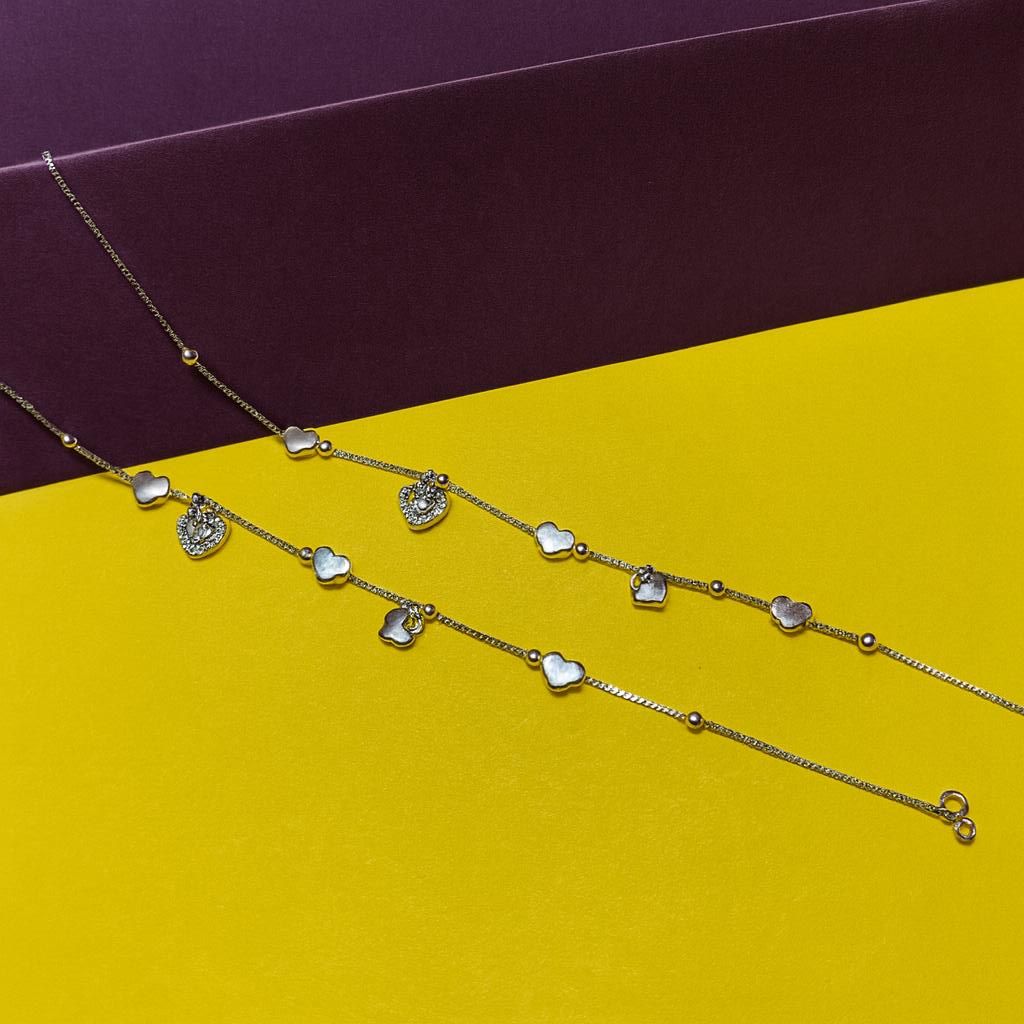 Floral & Heart Charm Anklet for Women