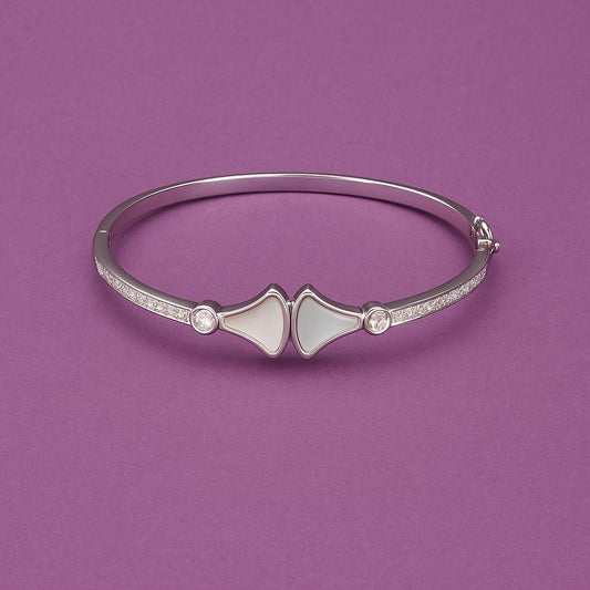 Elegant Silver Twin Petal Kada – 92.5 Silver