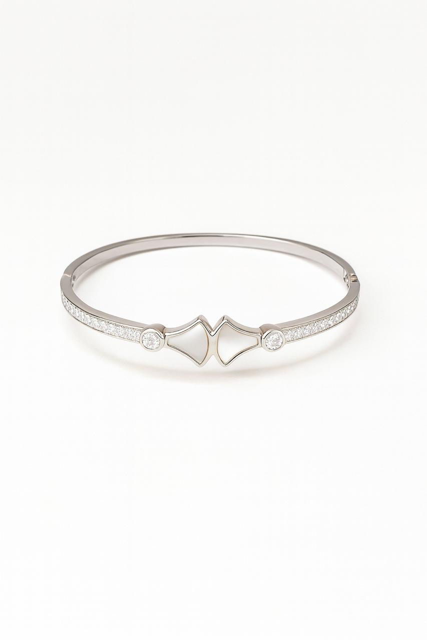 Elegant Silver Twin Petal Kada – 92.5 Silver