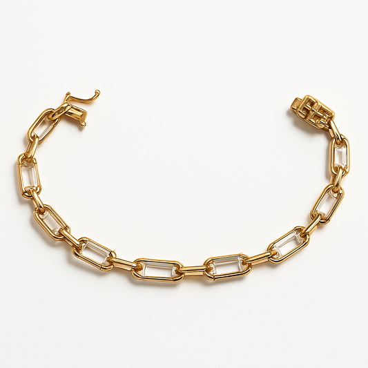 Silver Rose Gold Plated Chain Bracelet for Women Elegant Two-Tone Like Design