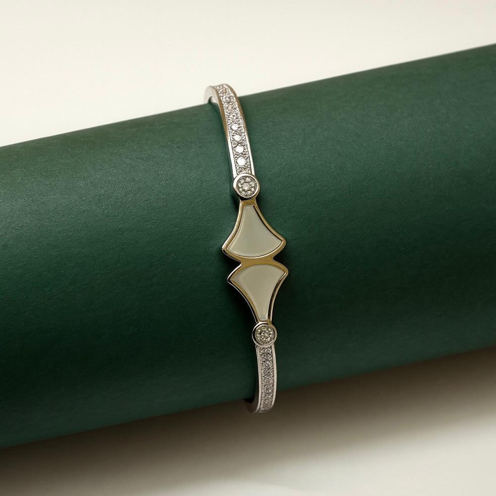 Elegant Silver Twin Petal Kada – 92.5 Silver
