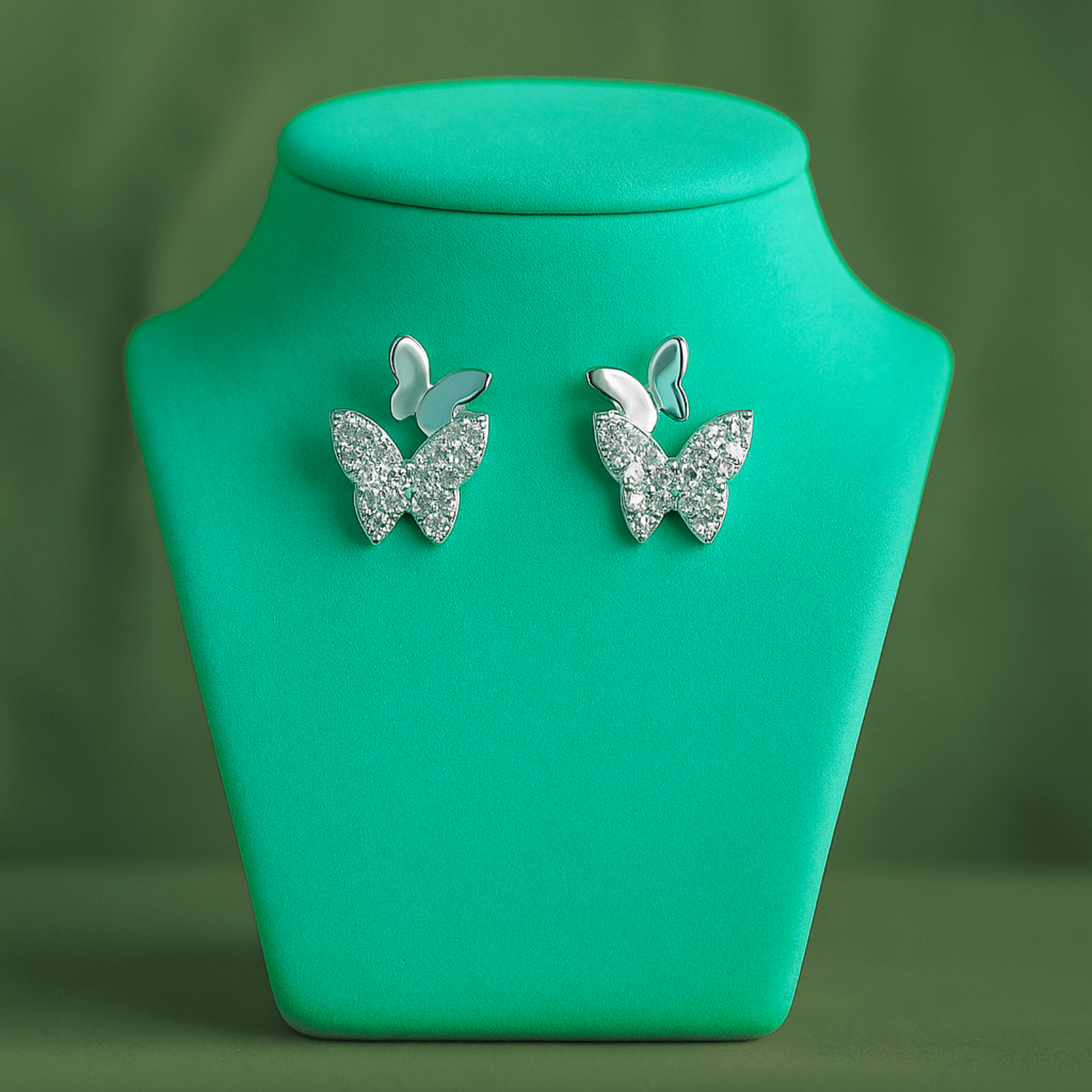 Elegant Silver Buterfly Earrings