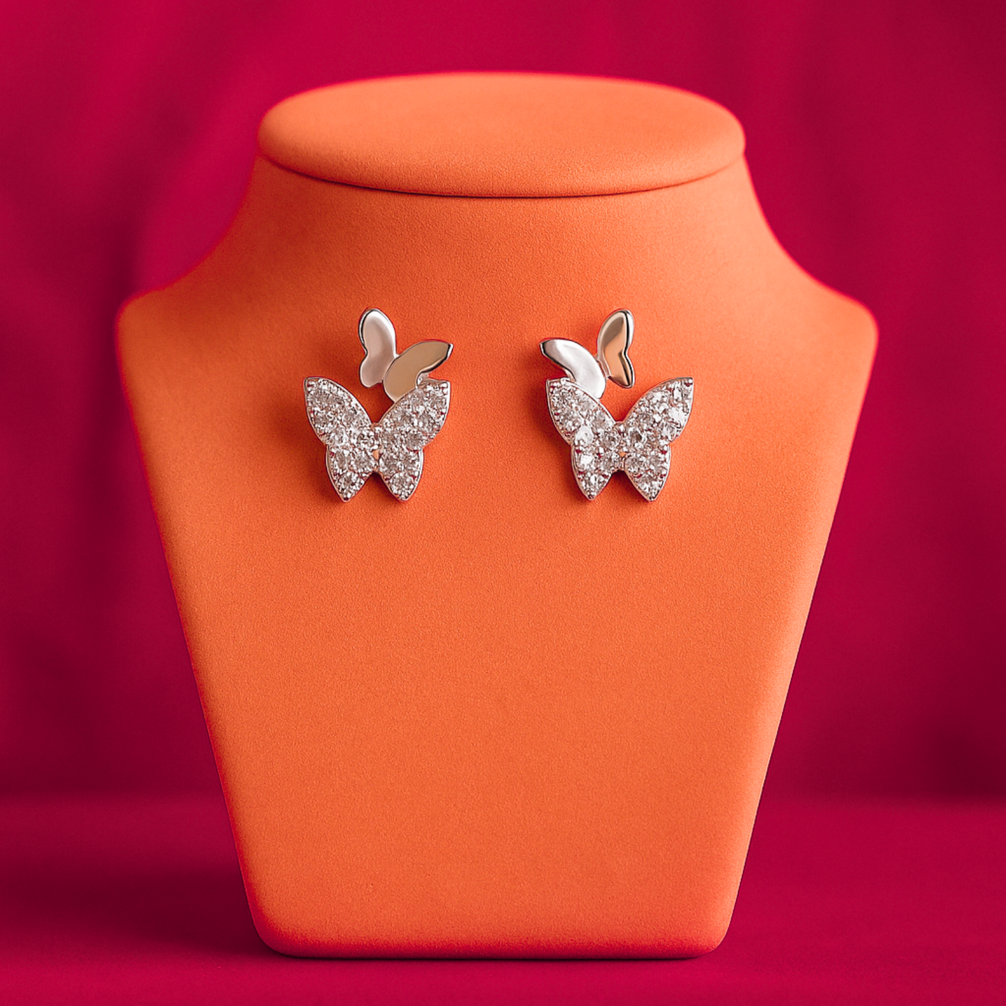 Elegant Silver Buterfly Earrings